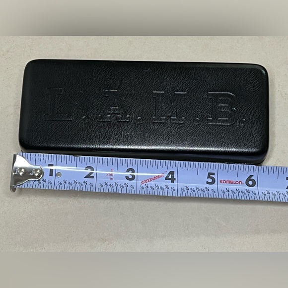 🕶️🐑 💋 LAMB Black Large Sunglasses Eyeglasses Hard Clamshell Leather Case - Picture 9 of 16